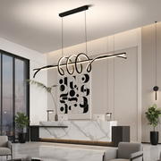 Lustra LED suspendata cu telecomanda RIBBON 64W, Liniara, lumina Rece/Calda/Neutra, Dimabila, Negru, Inaltime Reglabila Lustre LED cu Telecomanda Default Title Alessandro Design