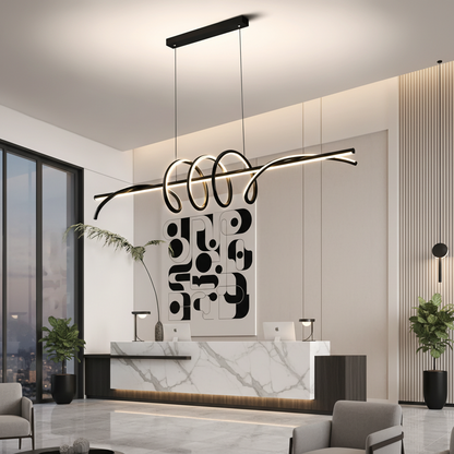 Lustra LED suspendata cu telecomanda RIBBON 64W, Liniara, lumina Rece/Calda/Neutra, Dimabila, Negru, Inaltime Reglabila Lustre LED cu Telecomanda Default Title Alessandro Design