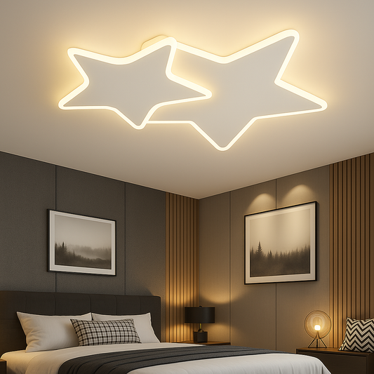Lampadario a LED con telecomando 41W, Stelle, Luce Fredda/Calda/Neutra, Dimmerabile, Lampadario a LED Bianco con telecomando Titolo predefinito Alessandro Design