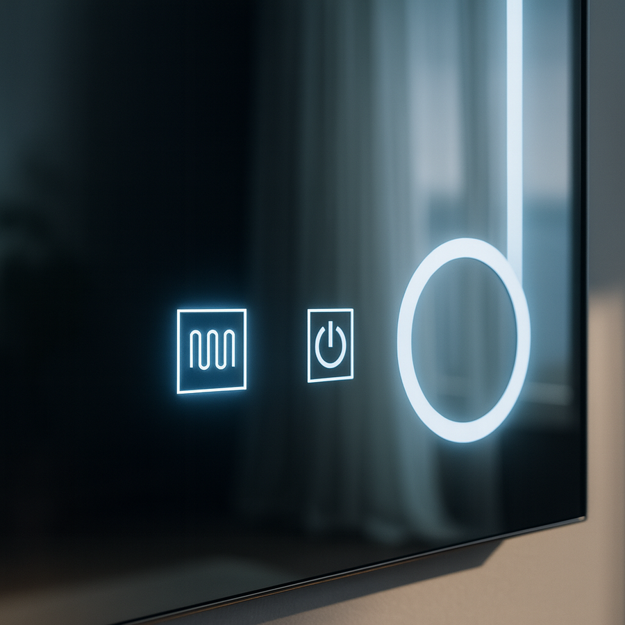 Specchio LED rettangolare, 60x80cm, Linea Touch, Sistema Demister, Specchi Dimmerabili Korman E Titolo predefinito Alessandro Design