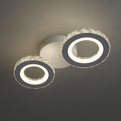 Lampadario LED con telecomando e cristallo NOVA ROTONDA 34W, 2 Cerchi, Luce Fredda/Calda/Neutra, Lampadari LED in Cristallo Bianco Titolo predefinito Alessandro Design