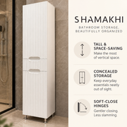 Colonna da bagno con ante SHAMAKHI, Bianco