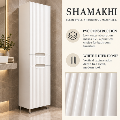 Colonna da bagno con ante SHAMAKHI, Bianco