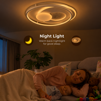 Lampadario LED con telecomando ASTERA, Forma Rotonda, 86W, Luce Fredda/Calda/Neutra, Dimmerabile, Bianco