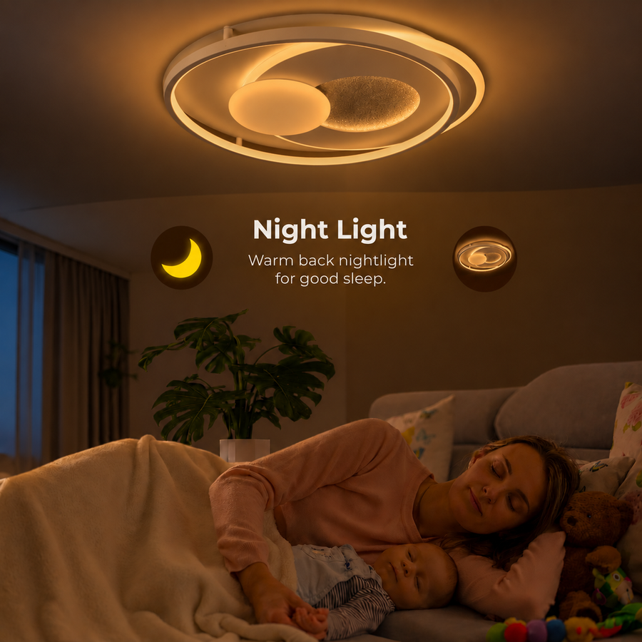 Lampadario LED con telecomando ASTERA, Forma Rotonda, 86W, Luce Fredda/Calda/Neutra, Dimmerabile, Bianco