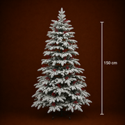 Abete artificiale CRAN, 150 cm, 320 punte, Verde e Bianco