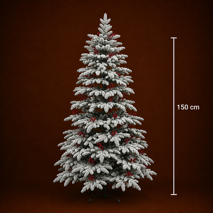 Abete artificiale CRAN, 150 cm, 320 punte, Verde e Bianco