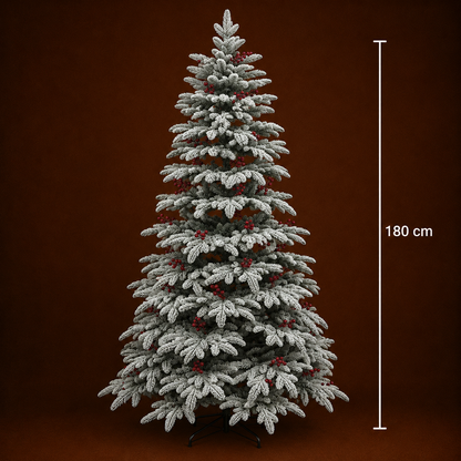 Abete artificiale CRAN, 180 cm, 505 punte, Verde e Bianco