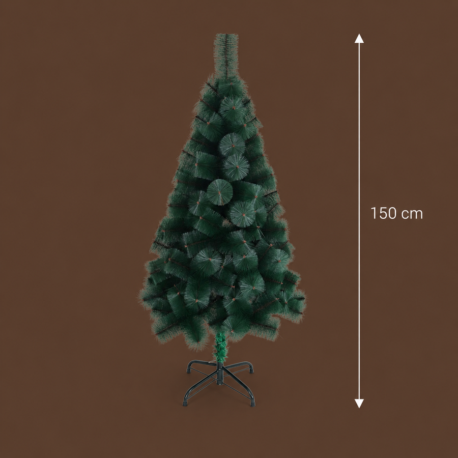 Abete Artificiale MANIITSOQ, 150 cm, 130 punte, Supporto in Metallo, Verde