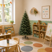 Albero di Natale artificiale QAANAAQ, 150 cm, 523 punte, Verde