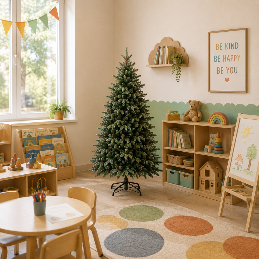 Albero di Natale artificiale QAANAAQ, 150 cm, 523 punte, Verde