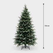 Albero di Natale artificiale QAANAAQ, 150 cm, 523 punte, Verde