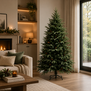 Albero di Natale artificiale QAANAAQ, 210 cm, 1149 punte, Verde