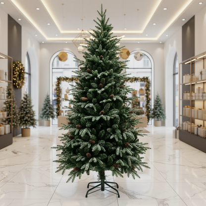 Albero di Natale artificiale QAANAAQ, 210 cm, 1149 punte, Verde