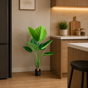 Pianta artificiale tipo Strelitzia, 130 cm, 9 foglie, verde
