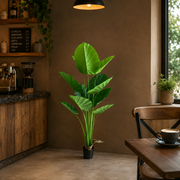 Pianta artificiale tipo Strelitzia, 160 cm, 12 foglie, verde