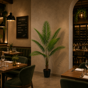 Pianta di palma Kentia artificiale, con foglie eleganti, 180 cm, 10 foglie, verde, con vaso