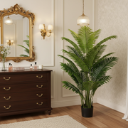 Pianta artificiale tipo palma Areca, 15 foglie, 150 cm, verde