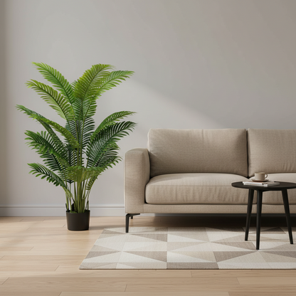 Pianta artificiale tipo palma Areca, 15 foglie, 150 cm, verde