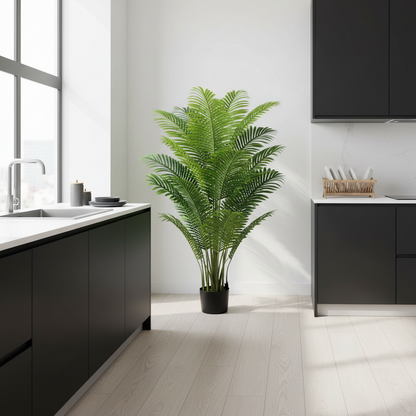 Pianta artificiale tipo palma Areca, 15 foglie, 150 cm, verde