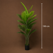 Pianta artificiale tipo palma Areca, 25 foglie, 190 cm, verde