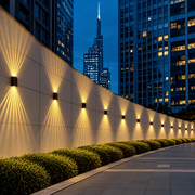 CALMO Lampada da parete a LED da esterno, 8W, Luce calda, IP65, Alluminio, Nero