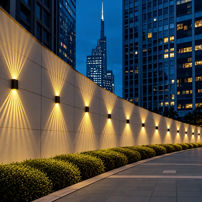 CALMO Lampada da parete a LED da esterno, 8W, Luce calda, IP65, Alluminio, Nero
