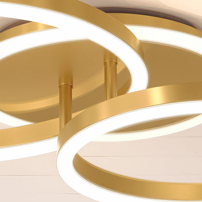 Lampadario LED con Telecomando RINOVA 66W, 2 Cerchi, Luce Fredda/Calda/Neutra, Dimmerabile, Lampadari LED Oro Lucido con Telecomando Titolo predefinito Alessandro Design