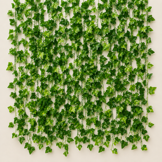 Pianta ghirlanda di edera artificiale, 12 rami x 72 foglie, verde