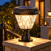 Lampada Solare LED per Palo Esterno SOLEO, 8W, Luce Calda/Fredda/Neutra + RGB, Forma Rotonda, Alluminio, Nero, Dimmerabile