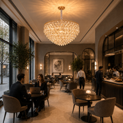 ERDENET Regalis Lampadario Cristallo, 22xE14, Diametro 80 cm, Metallo e Cristallo, Oro Lucido, Altezza Regolabile