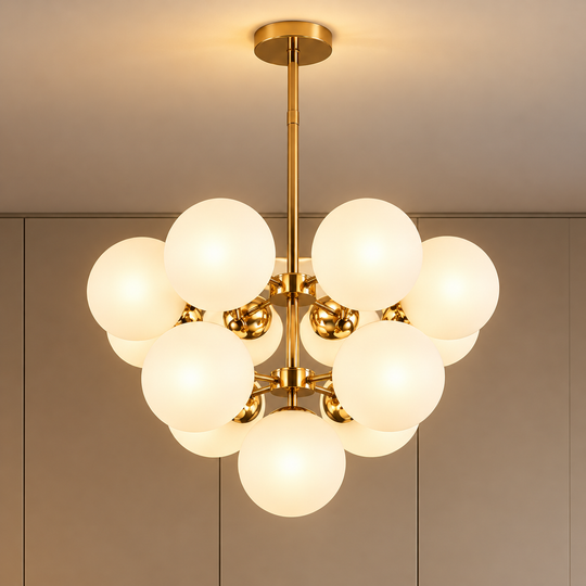 ORBS Magno Lampadario Classico, 56cm, 13xE27, Globi, Oro