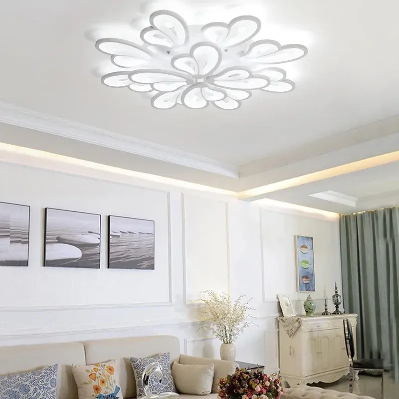Lampadario a LED con telecomando BLOSSOM 146W, 12 Petali, Luce Fredda/Calda/Neutra 3000k/4000k/6000k, Dimmerabile, Lampadario a LED Bianco con telecomando Titolo predefinito Alessandro Design