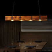 Lampadario LED vintage LV565/4, 12W, 3000K, Fienile Rustico, Legno e Metallo, 100cm, Lampadari Vintage Giallo Titolo predefinito Alessandro Design