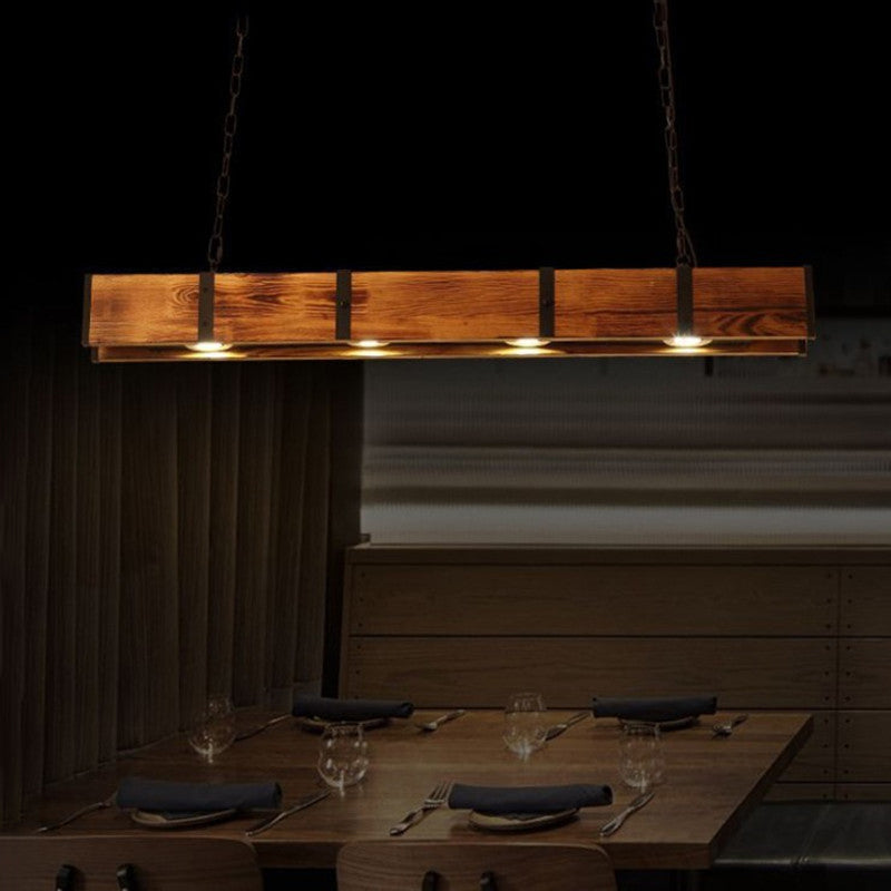 Lampadario LED vintage LV565/4, 12W, 3000K, Fienile Rustico, Legno e Metallo, 100cm, Lampadari Vintage Giallo Titolo predefinito Alessandro Design