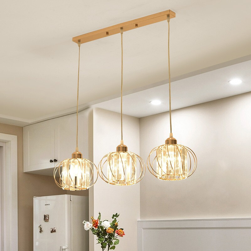 Lampadario Classico Moderno, Sospeso, Monica, 3 X E27, Oro, Metallo e Vetro, Altezza Regolabile Lampadari Classici Titolo predefinito Alessandro Design