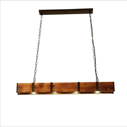 Lampadario LED vintage LV565/4, 12W, 3000K, Fienile Rustico, Legno e Metallo, 100cm, Lampadari Vintage Giallo Titolo predefinito Alessandro Design