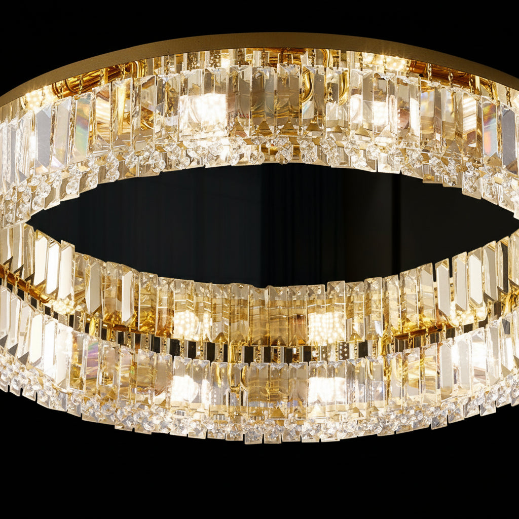 Lampadario a LED con telecomando e cristallo VERTUS 18W, 30cm, Cerchio, Luce Fredda/Calda/Neutra, Dimmerabile, Oro Lampadari a LED con telecomando Titolo predefinito Alessandro Design