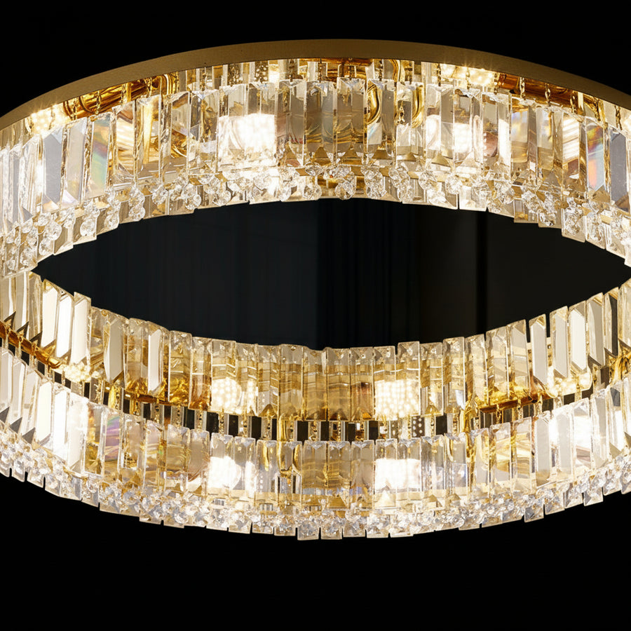 Lampadario a LED con telecomando e cristallo VERTUS 18W, 30cm, Cerchio, Luce Fredda/Calda/Neutra, Dimmerabile, Oro Lampadari a LED con telecomando Titolo predefinito Alessandro Design