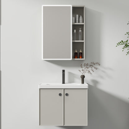 Mobili Bagno, Mobile Con Specchio LED T1141G/60 Specchi Mobile Grigio Titolo predefinito Alessandro Design