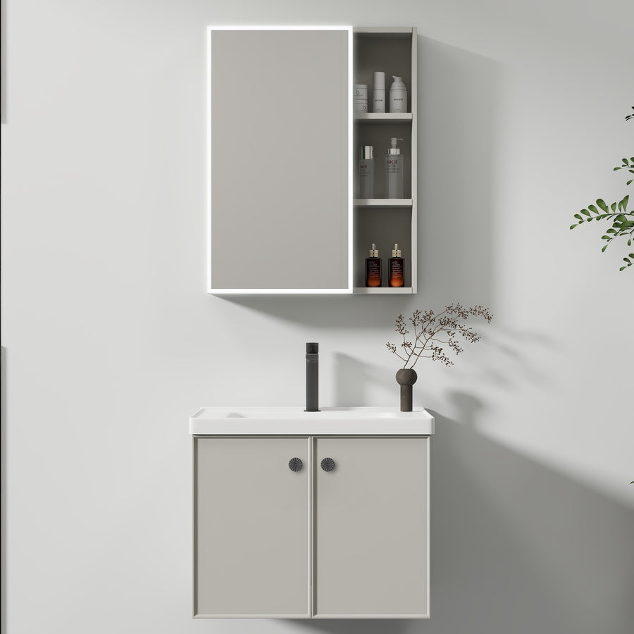 Mobili Bagno, Mobile Con Specchio LED T1141G/60 Specchi Mobile Grigio Titolo predefinito Alessandro Design