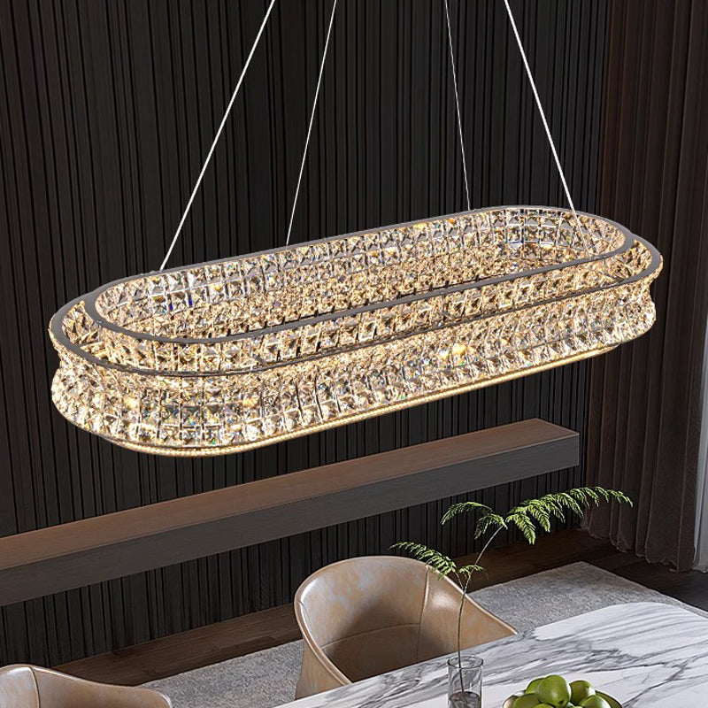 Lampadario LED con Telecomando, LLC160/750X350CH, Cristallo e Metallo, 71W, Dimmerabile, Altezza Regolabile, Luce Fredda/Calda/Neutra, Illuminazione di Lusso Lampadari LED con Telecomando Titolo predefinito Alessandro Design
