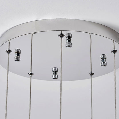 Candelabru Modern LED CM526/18, 51W, Diametru 58.5cm, Inaltime Reglabila, Crom