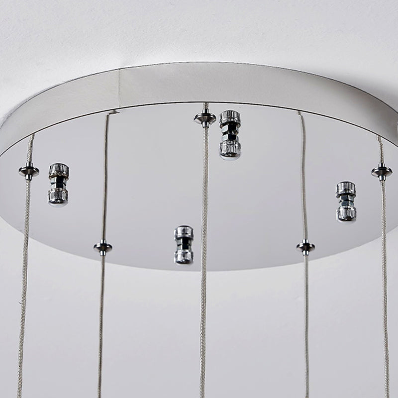 Candelabru Modern LED CM526/18, 51W, Diametru 58.5cm, Inaltime Reglabila, Crom