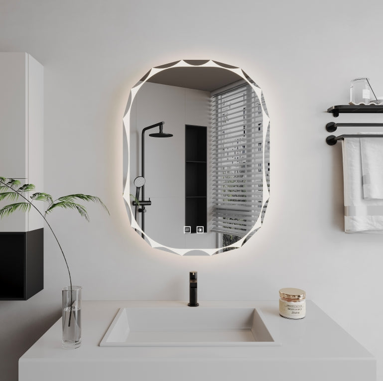 Specchio ovale a LED, antiappannamento, 50x70 cm, Z015 Basic Touch Specchi Korman E Titolo predefinito Alessandro Design