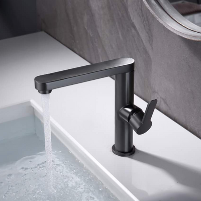 Rubinetto per lavabo, ottone sanitario, nero, 9107H