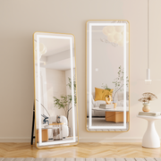 Specchio rettangolare a LED, cornice dorata, 50x160 cm, dimmerabile, luce fredda/calda/neutra, Dressing Couture Dressing Mirrors Titolo predefinito Alessandro Design