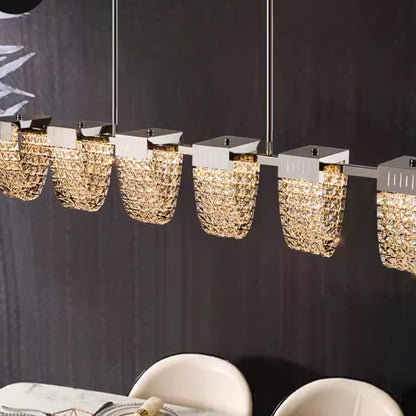 Lampadario LED a Sospensione, STRATUS Supremo, Cristallo e Metallo, 15W, Luce Fredda/Calda/Neutra 3000K/4000K/6000K, Illuminazione Lussuosa Cristal Candelabra Titolo predefinito Alessandro Design