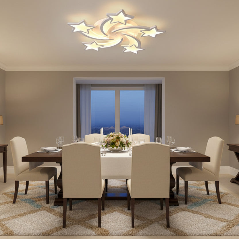 Lampadario a LED con telecomando IPOMOEA 85W, 5 Stelle, Luce Fredda/Calda/Neutra, Dimmerabile, Lampadario a LED Bianco con telecomando Titolo predefinito Alessandro Design