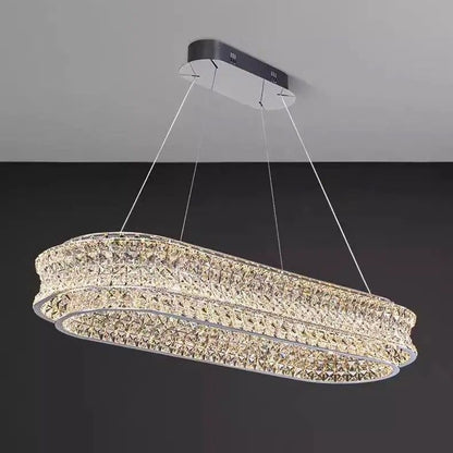 Lampadario LED con Telecomando, LLC160/750X350CH, Cristallo e Metallo, 71W, Dimmerabile, Altezza Regolabile, Luce Fredda/Calda/Neutra, Illuminazione di Lusso Lampadari LED con Telecomando Titolo predefinito Alessandro Design